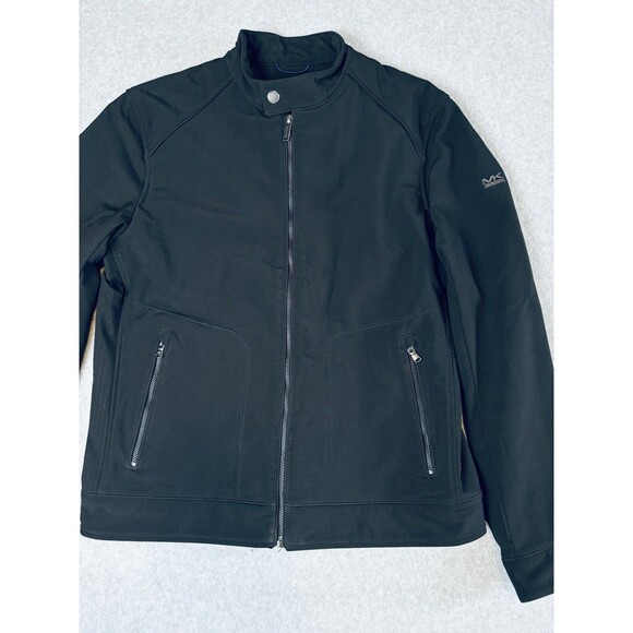 Michael Kors Men’s Tech Racing Shell Jacket Coat Black Zip Up Pockets Medium - Picture 4 of 15